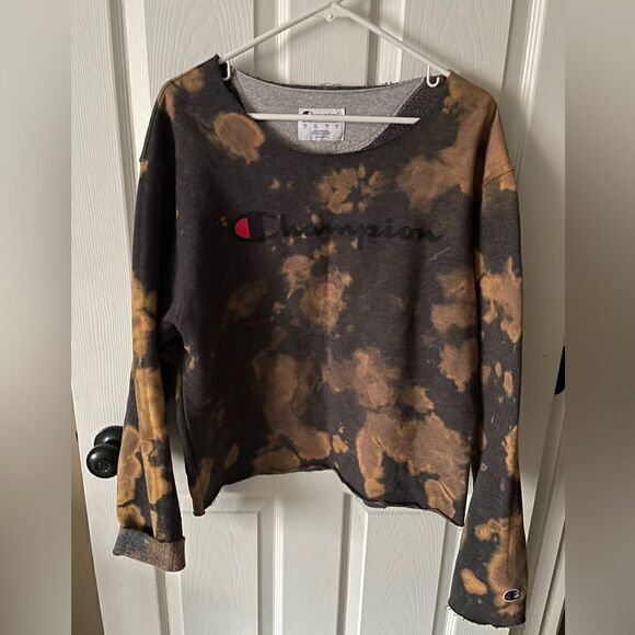 Distressed Champion Tie Dye Sweatshirt Size M - Picture 1 of 3